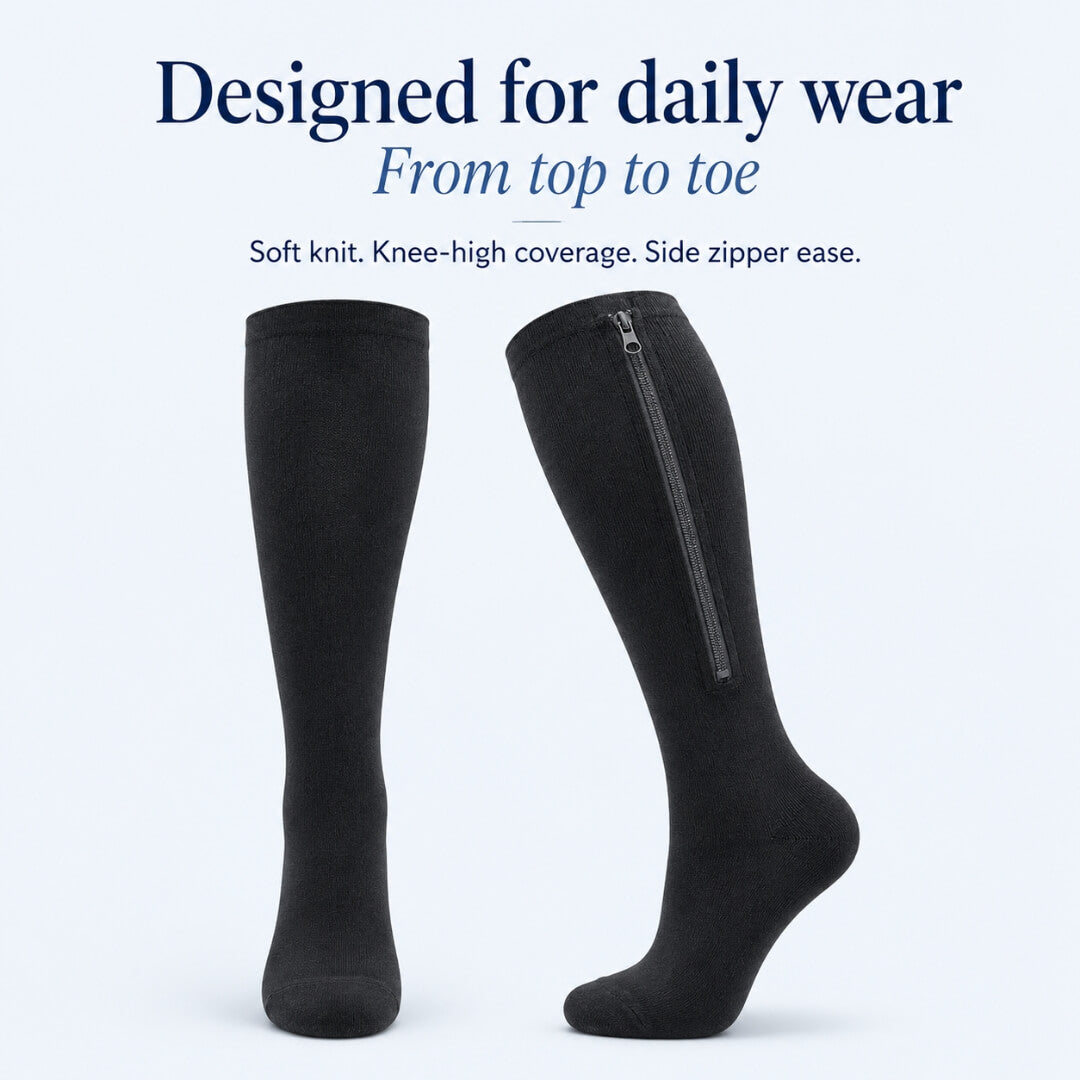 PaceWren Closed Toe Zip Compression Socks