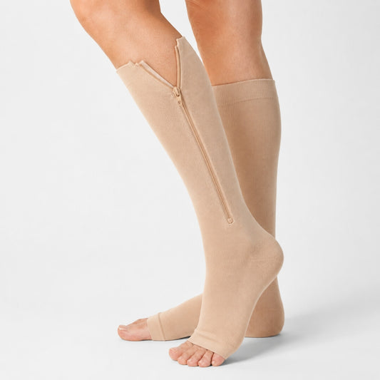 PaceWren Open Toe Zip Compression Socks