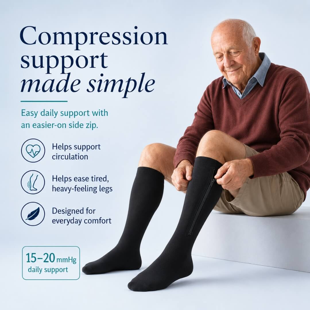 PaceWren Closed Toe Zip Compression Socks
