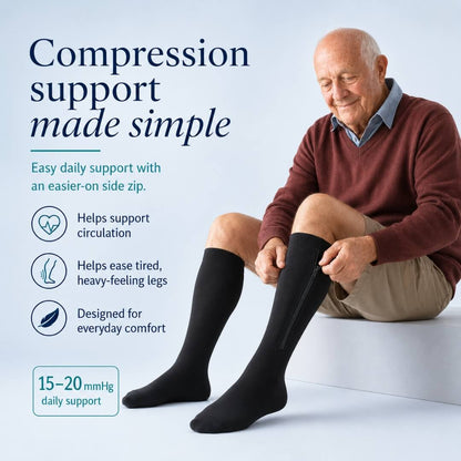 PaceWren Closed Toe Zip Compression Socks