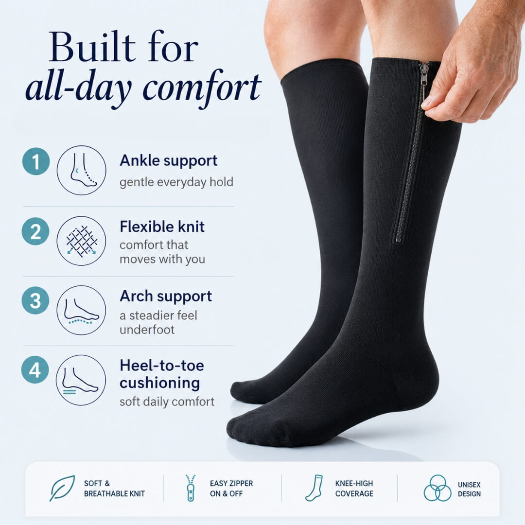 PaceWren Closed Toe Zip Compression Socks