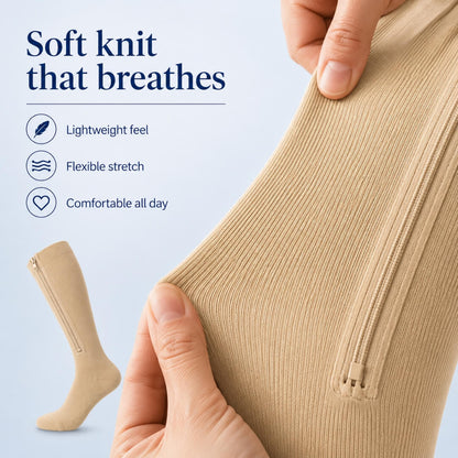 PaceWren Closed Toe Zip Compression Socks