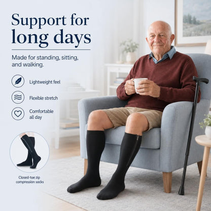 PaceWren Closed Toe Zip Compression Socks