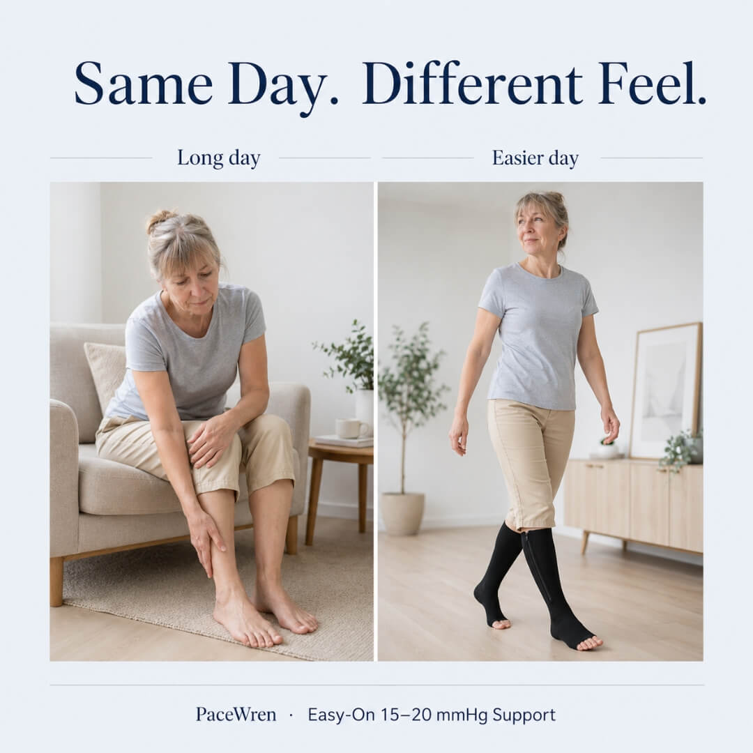 PaceWren Open Toe Zip Compression Socks