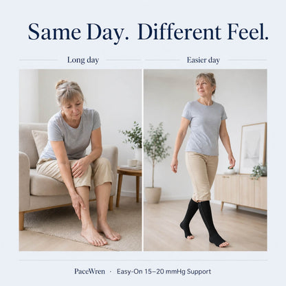 PaceWren Open Toe Zip Compression Socks