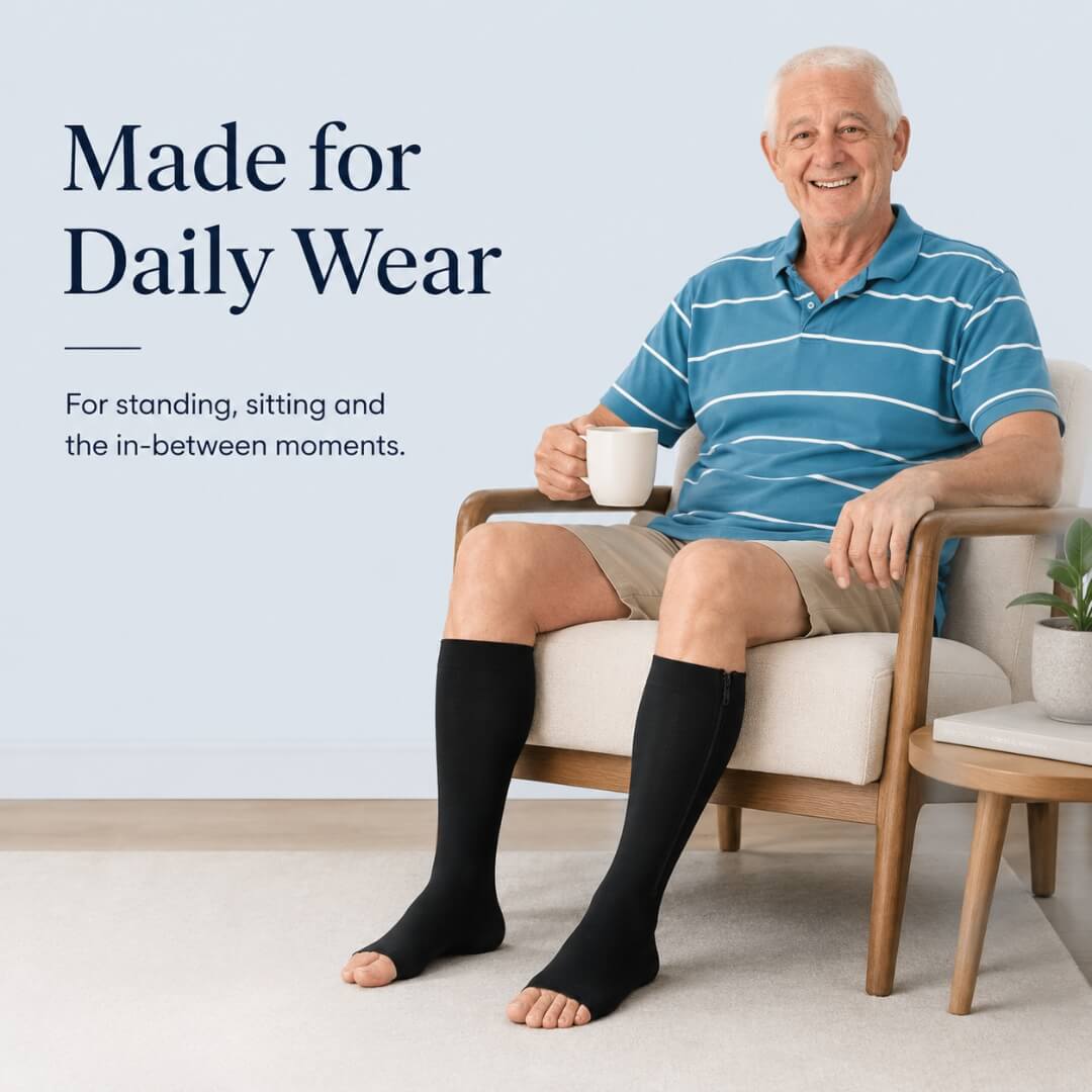 PaceWren Open Toe Zip Compression Socks