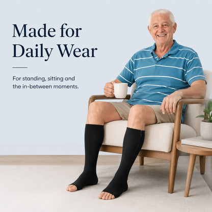 PaceWren Open Toe Zip Compression Socks
