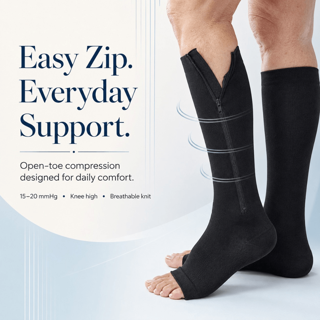 PaceWren Open Toe Zip Compression Socks