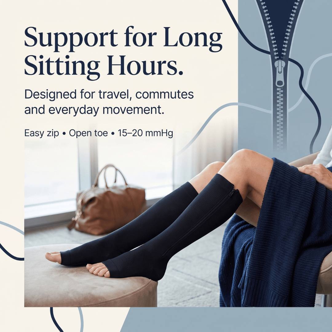 PaceWren Open Toe Zip Compression Socks