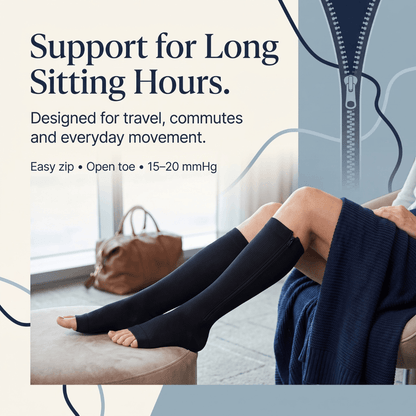 PaceWren Open Toe Zip Compression Socks