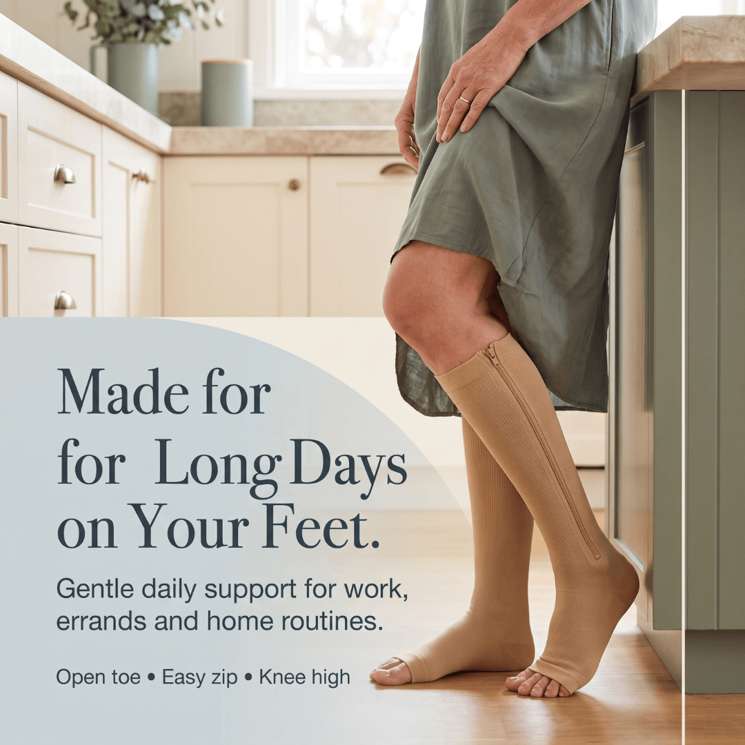 PaceWren Open Toe Zip Compression Socks