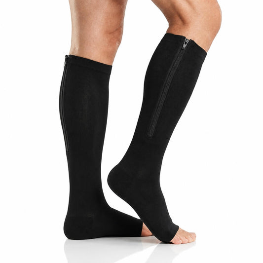 PaceWren Open Toe Zip Compression Socks