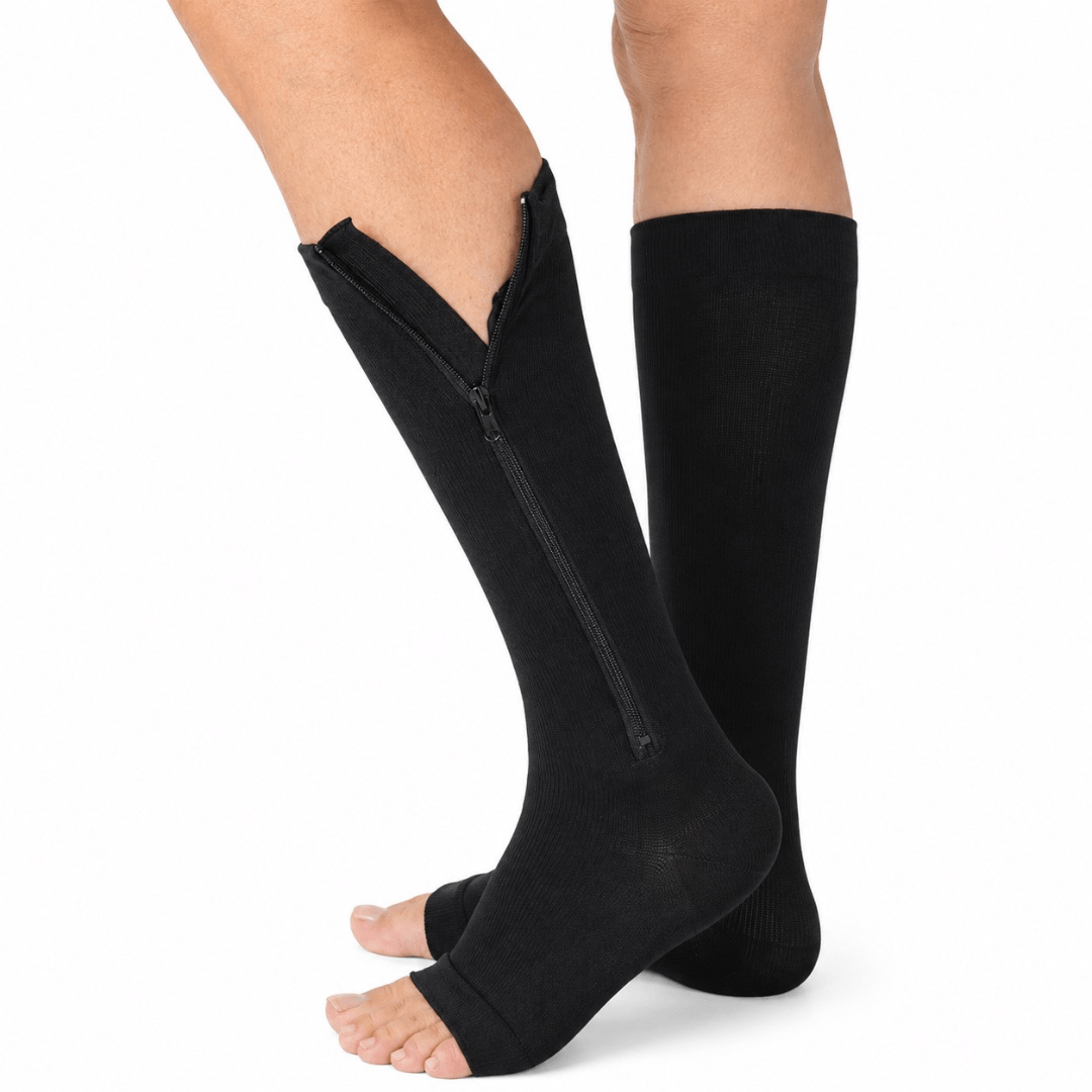 PaceWren Open Toe Zip Compression Socks
